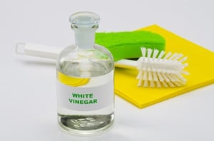 How To Get Rid Of And Prevent Mildew white vinegar with cleaning tools